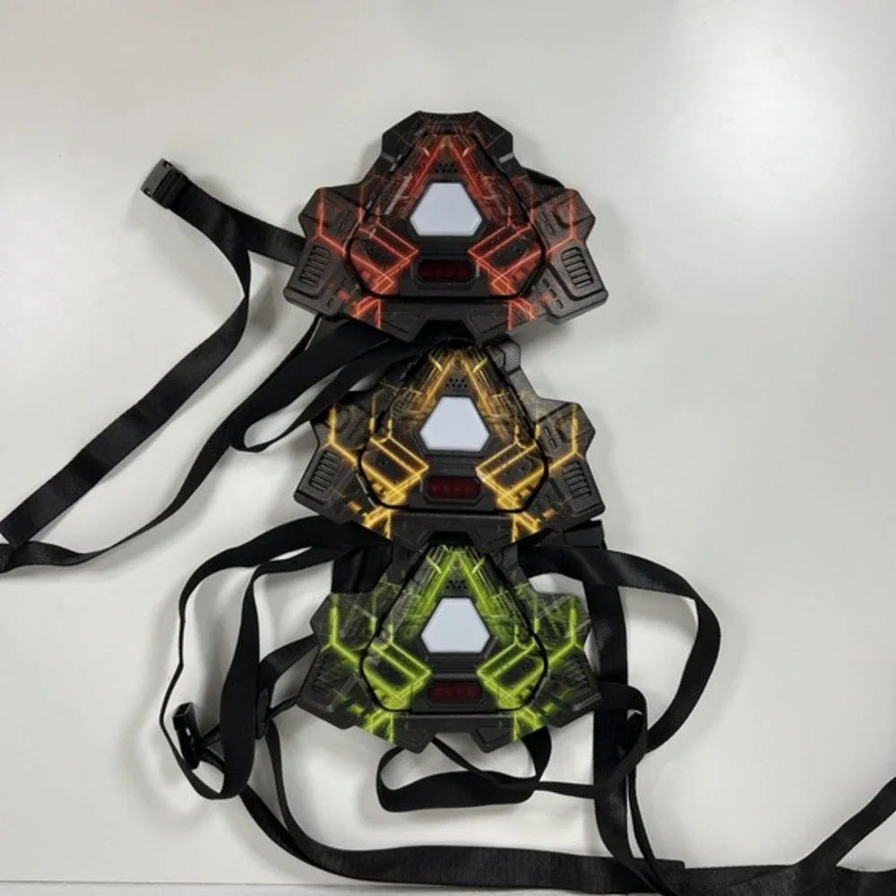 SET OF‎ 3 Laser Tag Receivers Red Yellow & Green Chest Strap Receivers